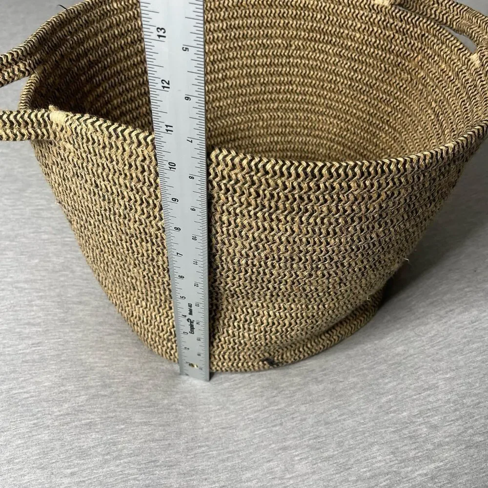 Target Cotton Rope 15” Round Storage Handles Basket
